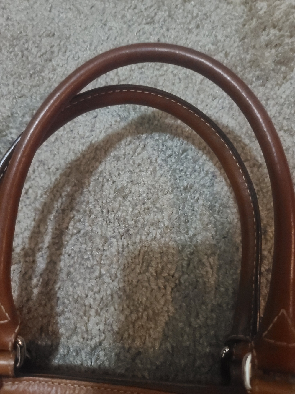 Coach Orange-Brown Tweed Satchel with Leather Trim - Picture 3 of 16